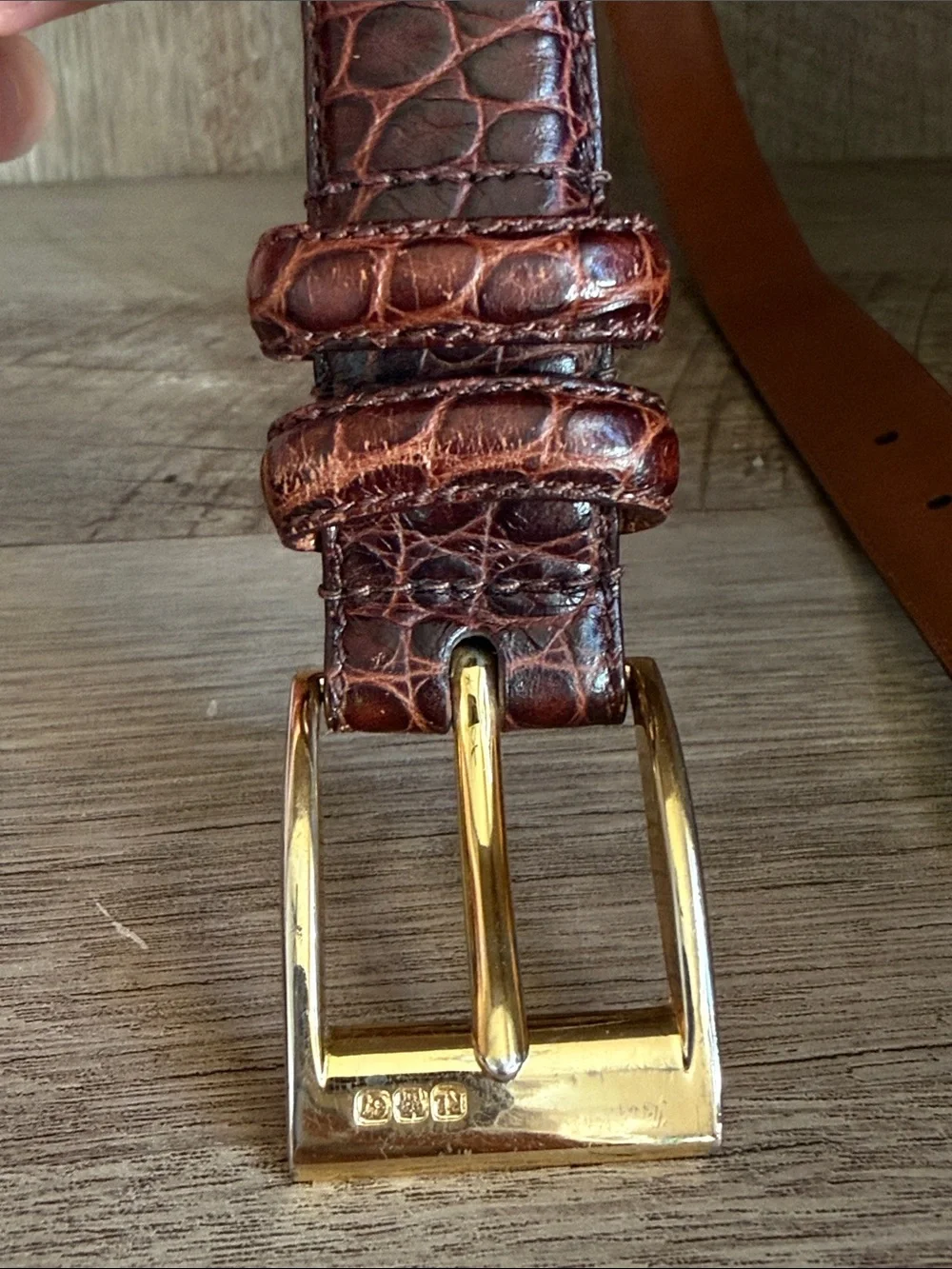 Ralph Lauren Croc-Embossed Leather Belt